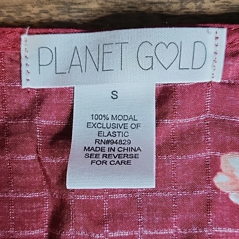 Planet Gold Floral Boho Cottagecore Top, Red, Women's Size Small - Picture 5 of 7